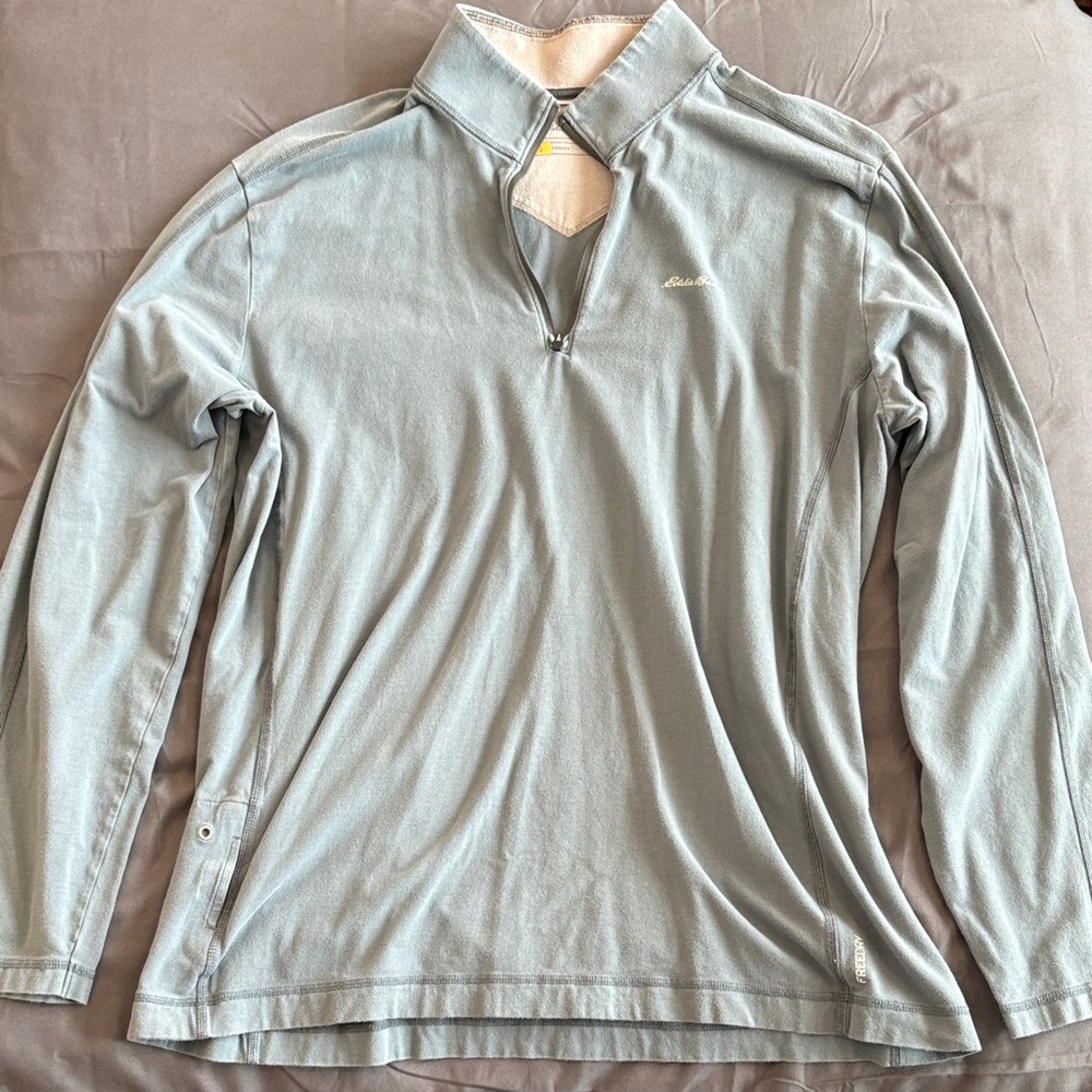 Eddie Bauer Gray Quarter-Zip Pullover